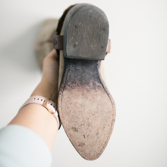 Frye Tan Leather Suede Braided Pointed Toe Boot - Picture 5 of 7